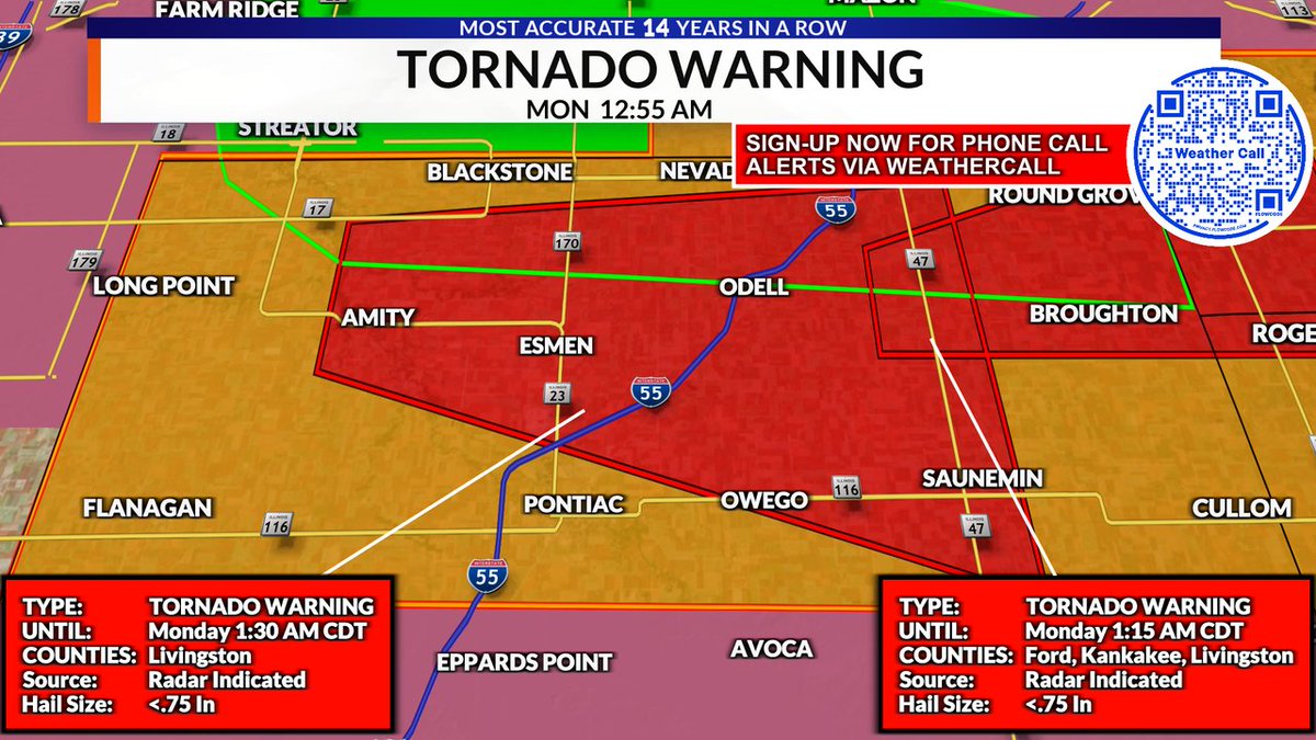 jacobdickeywx's tweet photo. NEW: A Tornado Warning has been issued for a part of the WCIA 3 Viewing Area until Aug 10, 2026 1:30AM. #cILwx #ILwx https://t.co/2xtfzU0tLp