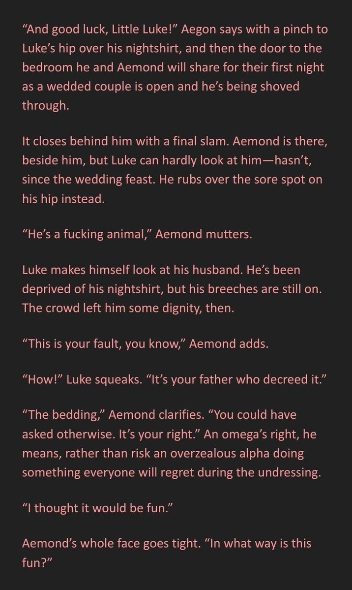 _goblinhours's tweet photo. anon this really inspired me. aemond who is dreading his wedding night vs luke who is optimistic and excited... so delicious.

read here → https://t.co/mUHEToiB24 https://t.co/Zlj8nHW8Q4