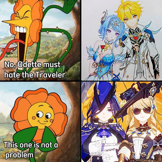 Lychee353's tweet photo. Double standard
#OdettexAether #odette #navia #aether #Clorinde #meme #genshinpimpact #snezhnaya #aedette https://t.co/kXo5PMVdjN