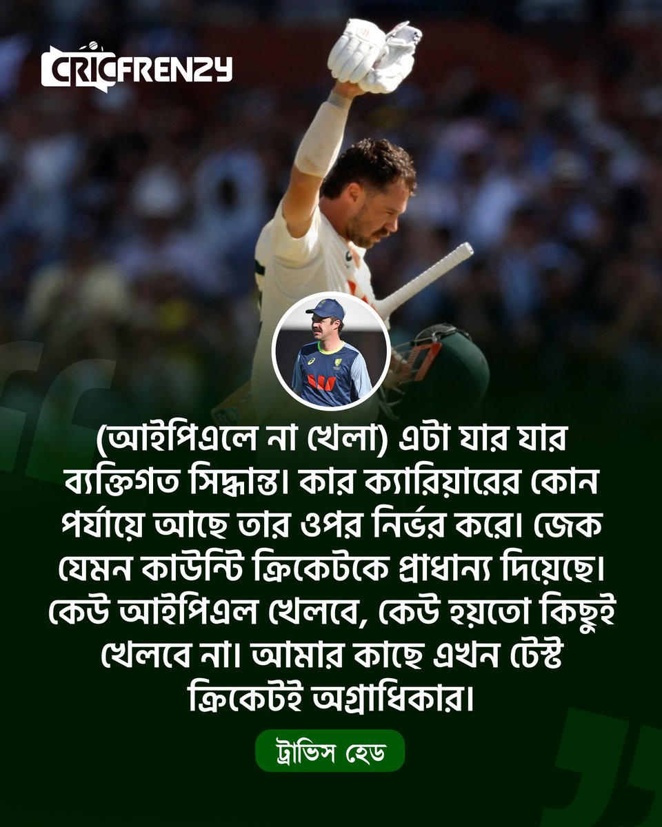 Cricfrenzylive's tweet photo. āĻāĻ āĻŽā§āĻšā§āϰā§āϤ⧠āĻā§āϏā§āĻ āĻā§āϰāĻŋāĻā§āĻāĻā§āĻ āĻ
āĻā§āϰāĻžāϧāĻŋāĻāĻžāϰ āĻĻāĻŋāĻā§āĻā§āύ āĻā§āϰāĻžāĻāĻŋāϏ āĻšā§āĻĄāĨ¤
#travishead https://t.co/DlplIli7v4