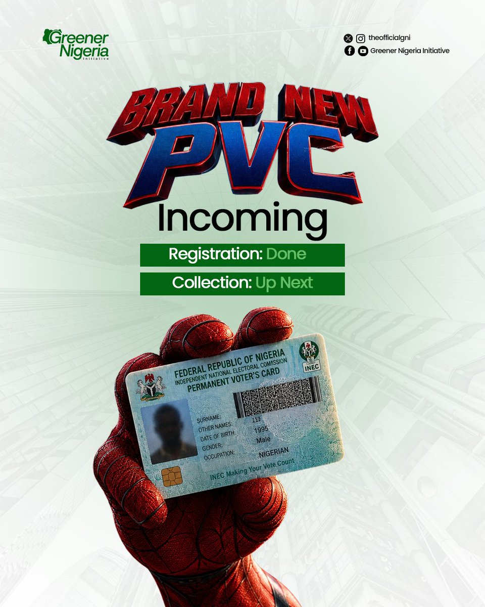 theofficialgni's tweet photo. While we're all catching up on the new Spiderman movie release, we'll like to quickly give a big cheers to everyone who successfully completed their PVC registration during the recently concluded CVR Exercise🥂 

Registration: Done ✅
Collection is up next 😎

Who's ready? https://t.co/E7givBVNto