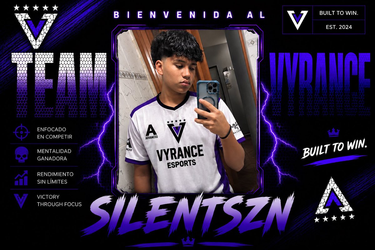 VyranceGG's tweet photo. Un nuevo capítulo comienza. 💜⚡️
Damos la bienvenida oficialmente a nuestro nuevo integrante a VYRANCE Esports.

Mucho trabajo, disciplina y hambre de competir.
Bienvenido al equipo. Let’s build something great. 🏆

#VYRANCE #VYRANCEEsports #BuiltToWin #Warzone #Esports https://t.co/Nw8lrzKFSu