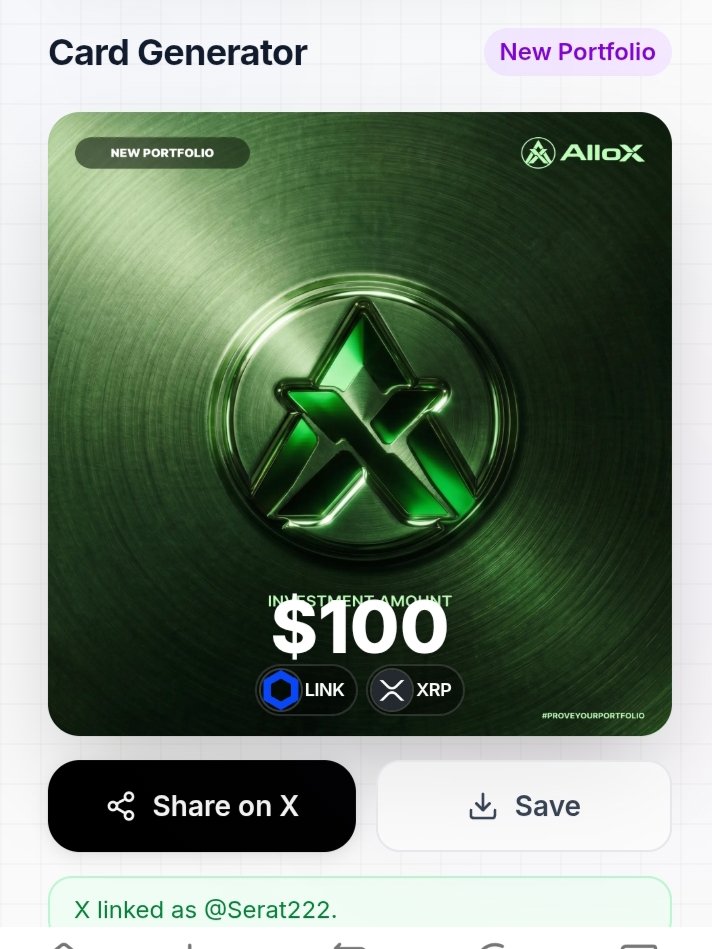 Serat222's tweet photo. Total Investment: $100
🔗 Chainlink (LINK)
⚡ XRP
Building a diversified portfolio with strong projects and long-term potential. 📈
I’m focusing on patience, consistency, and smart risk management rather than chasing short-term hype.
#AlloX #Portfolio #LINK #XRP #Crypto #Web3 https://t.co/O1M6aDUxVL