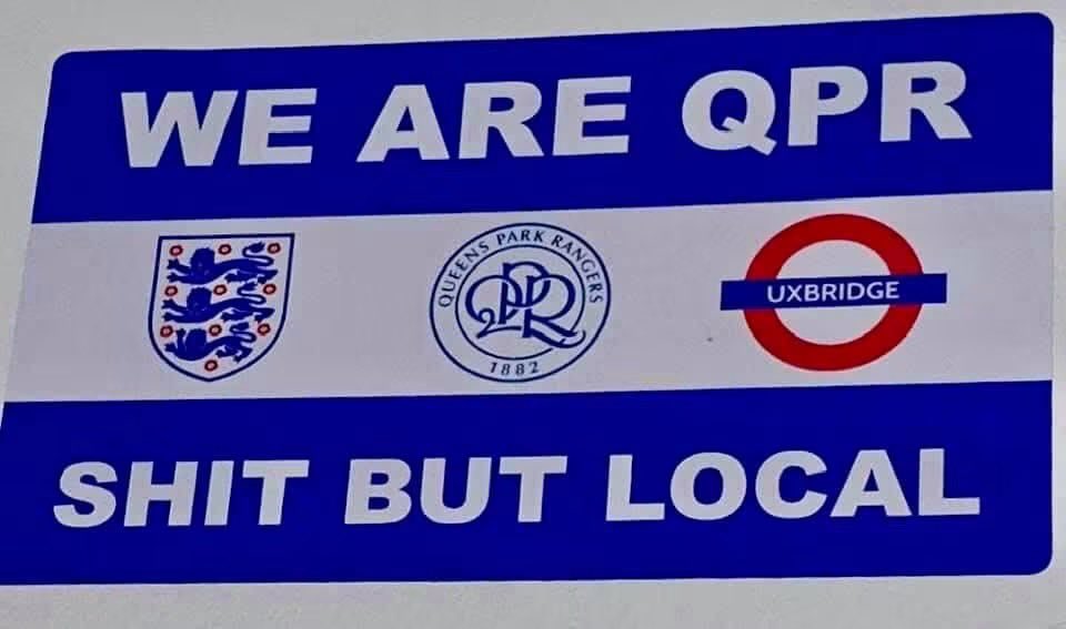 dougbagleyfdl's tweet photo. Sticker seen on the Underground. Funny but fair play to QPR. https://t.co/ipwfyiN2bH