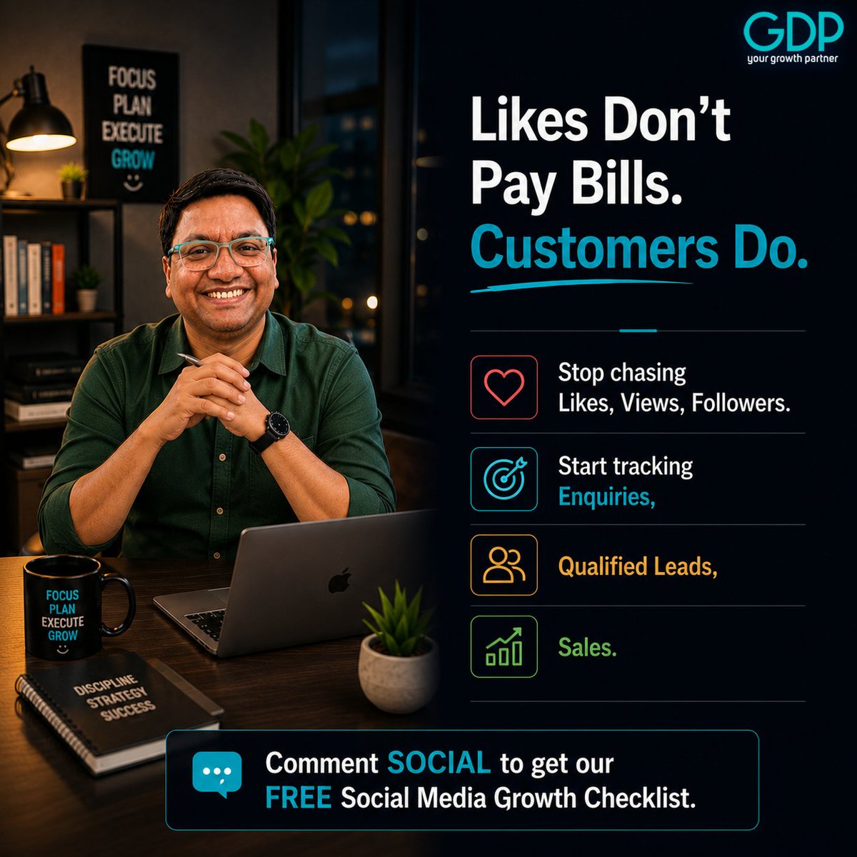 iamgunvant's tweet photo. Likes are vanity.
Leads are sanity.
Sales are reality.
#BusinessGrowth #SocialMediaMarketing #ContentMarketing #DigitalMarketing #SmallBusiness #MSME #Startup #Entrepreneur #MarketingStrategy #LeadGeneration #Branding
#GDPYourGrowthPartner https://t.co/QOYXqr4oIw