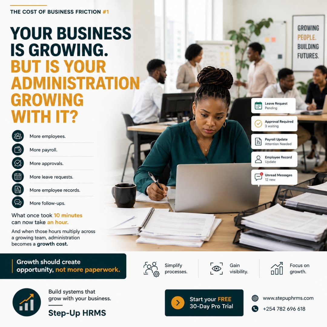 Stepup_HRMS's tweet photo. Your business grows.

The team grows.

The payroll grows.

The approvals grow.

The paperwork grows.

Your people shouldn't work harder because your business got bigger.

They need better systems.

#StepUpHRMS #BusinessGrowth #HRTech https://t.co/Sdte83MRnr