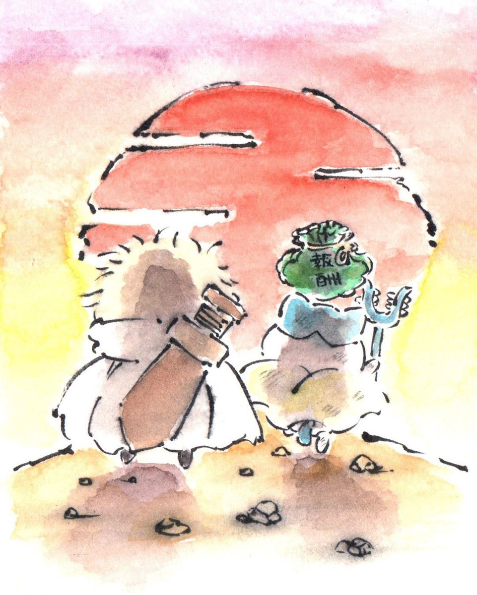 shirobutaz's tweet photo. ハチワレとラッコ先生【師弟の絆】 https://t.co/gxn5XerhTb
