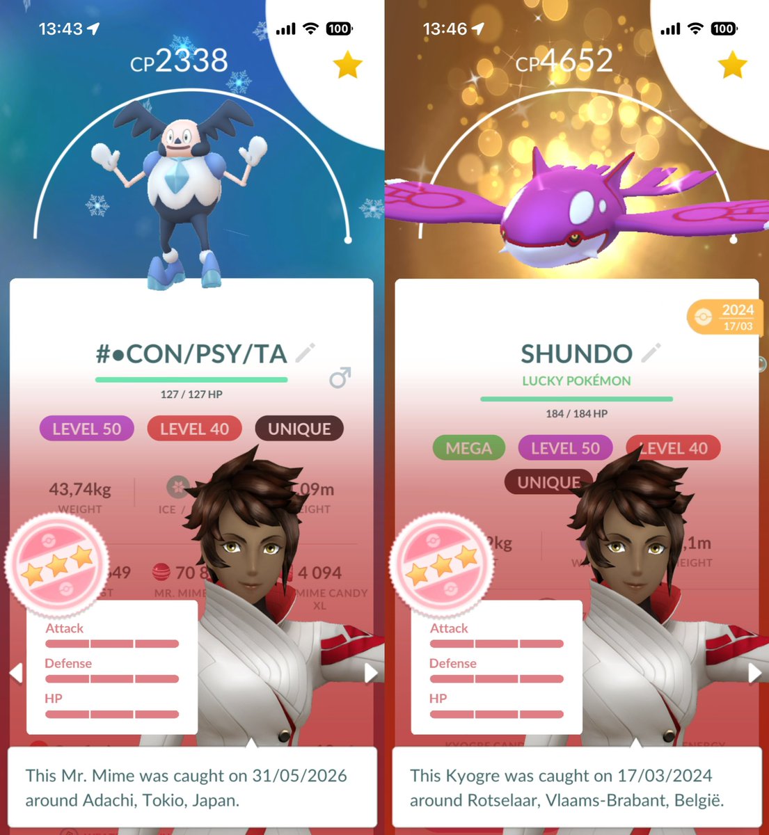 Jeroen026PoGo's tweet photo. Got these two from trades and they’re now both maxed to level 50 🥳🥳
Closing in on 700 Level 50 Pokémon!🔥
#MaxOutMonday https://t.co/UEJuvaSH0M