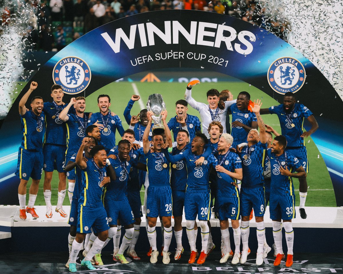 ChelseaFC's tweet photo. UEFA Super Cup winners in Belfast! 🏆 

11/08/21 🗓️ https://t.co/BMCFz64a6b