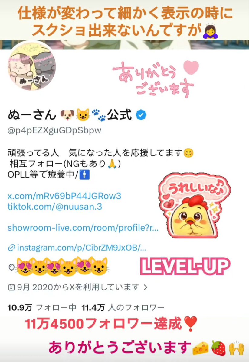 p4pEZXguGDpSbpw's tweet photo. 皆さん こんばんは😊
11万4500フォロワー達成させていただきました☺️🙌
ありがとうございます🙇‍♀️

これからもよろしくお願いします😺🐶🙌

仕様？がわかってからプロフィール欄とかで細かく表示されないんですね〜☺️
#相互フォロー
#ブルバ100 https://t.co/dkCvDb2tDU