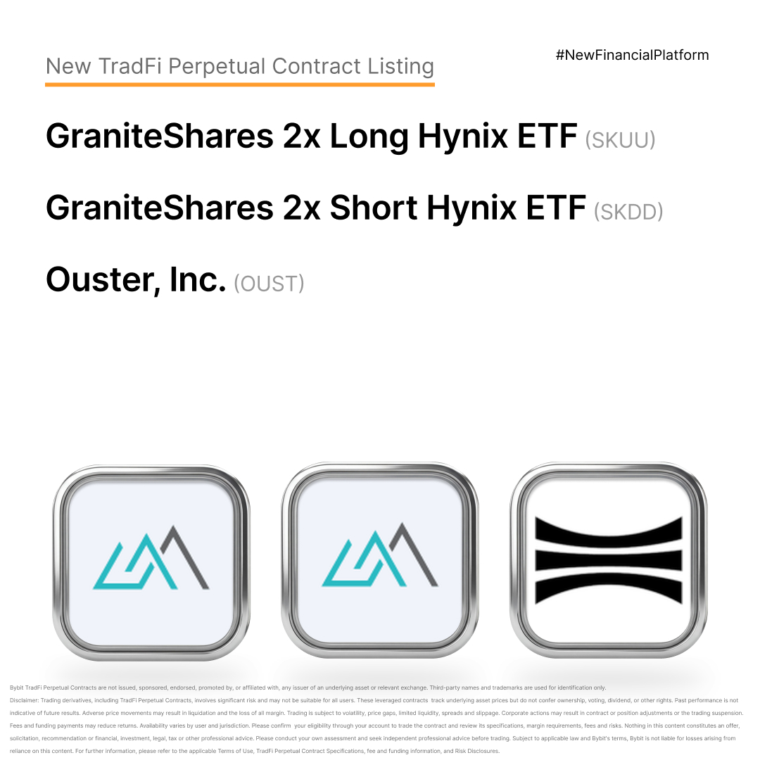 Bybit_Official's tweet photo. New TradFi Perpetual Contract Listing: $SKUUUSDT, $SKDDUSDT and $OUSTUSDT are now live on Bybit! 🚀 

Trade $SKUU: https://t.co/8i7lQeYsFu
Trade $SKDD: https://t.co/YkciKvcQRP
Trade $OUST: https://t.co/j0TAWMF91C https://t.co/Nz9b5p4xuK