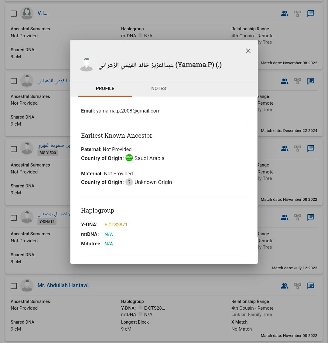 Abassiie's tweet photo. 📍نتيجتين زهرانية و نتيجه قضاعية ظهرت معي على Family Finder 

للسلالة E1b https://t.co/nqDoRy4F4b
