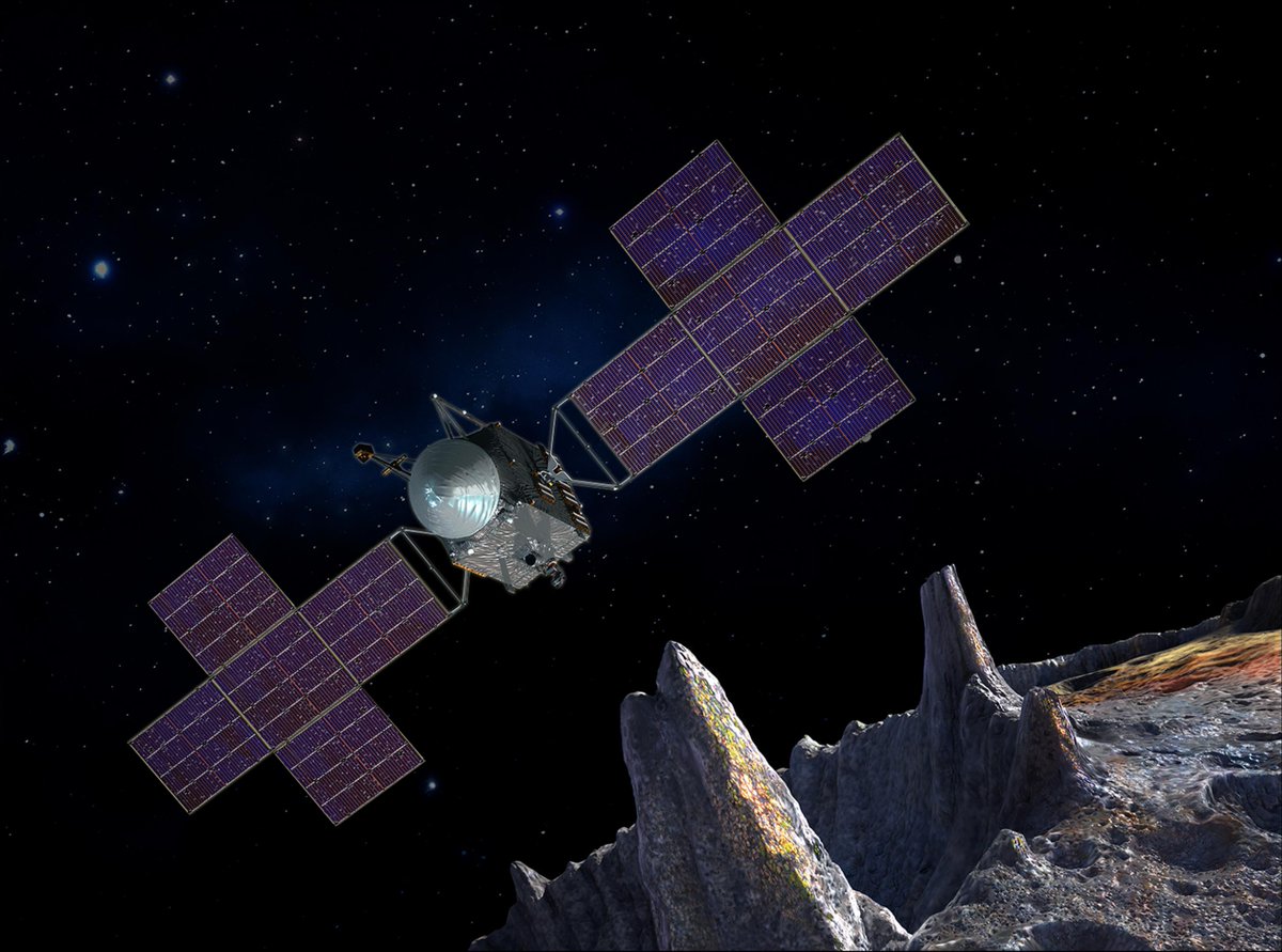 adeleke66275's tweet photo. #DeepSpaceThursday 
NASA’s Psyche probe is hurtling toward a 140-mile-wide metal asteroid! 
Powered by Xenon ion thrusters, it recently beamed a 4K laser video back to Earth from 19M miles awayproving deep-space laser comms work! 

📸: @NASA @NASAJPL  @XSpaces https://t.co/p3aSK99rr5