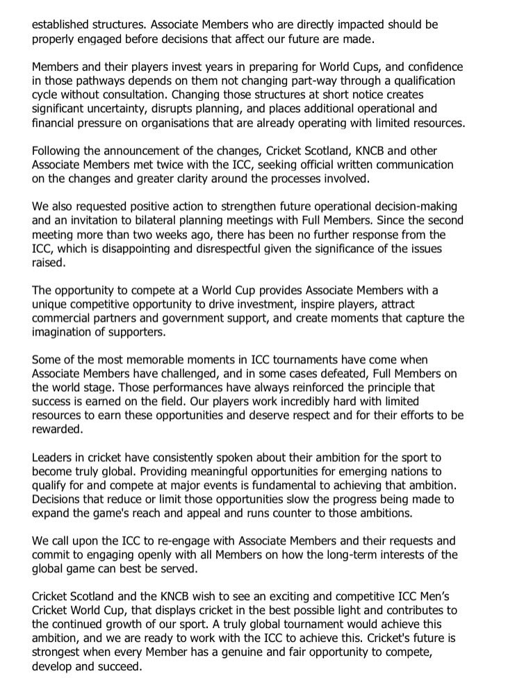 PaulRadley's tweet photo. Punchy from Scotland and Netherlands on cricket’s global governance and its mixed messages https://t.co/4sEa2G3ReK