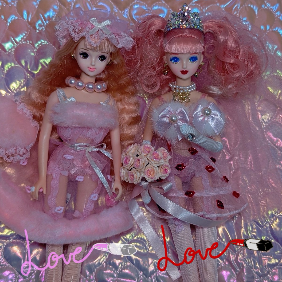 BABYDOLLsi2's tweet photo. 💝💄Kissing Babydolls💋💍
(ガーターストラップを少し太さがあるリボンに変えたら更に可愛くなった🎀)
#ジェニーフレンドたまき https://t.co/4KihXwTLNN