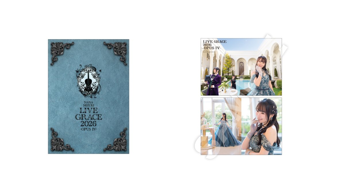 NM_NANAPARTY's tweet photo. #LIVE_GRACE_4 ライブグッズ紹介🎻
【パンフレット】
【ポスター】
【ポストカード(3枚セット×2種)】
【クリアファイル(3枚セット×1種)】

「支配人」「令嬢」「メイド」が
華やかながらもどこか怪しい雰囲気の館で
織りなす絶妙な人間模様やストーリを感じさせる
コンセプチュアルな写真アイテムたちです📸

▼通信販売中
https://t.co/4oP3hbWiO8
※～8/17(月)23:59まで

#水樹奈々