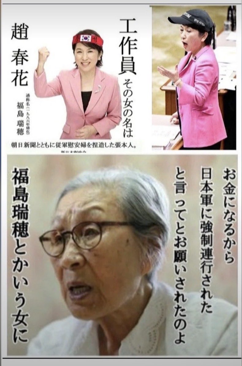 A_llzenwoo's tweet photo. @banQuish_3rd @qmap17eri あ、日本語が不自由で従軍慰安婦を捏造した
#趙春花 ＝福島瑞穂だ

日本語書けないくせに
弁護士とか、どんだけ図々しいの
無理あるわ〜

さすが、言ったもん勝ちのニダクオリティ🇰🇷 https://t.co/47NDULObT4