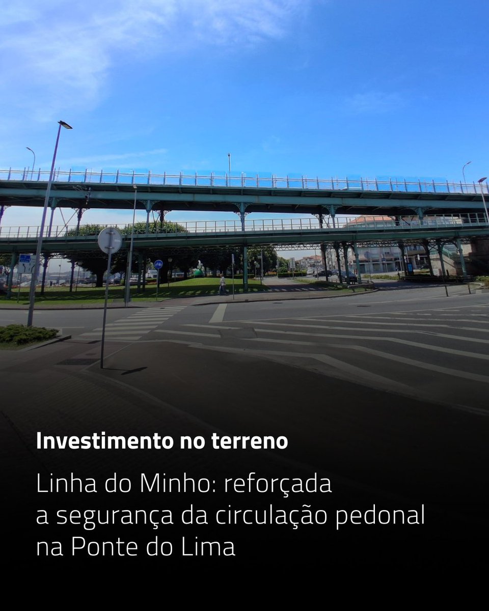 Infra_PT's tweet photo. Linha do Minho: reforçada a segurança da circulação pedonal na Ponte do Lima.

🔗 Conheça todos os detalhes: https://t.co/FeVa8sqWvp

#InfraestruturasDePortugal
#Ferrovia
#VianadoCastelo https://t.co/y8aCkGqYjl