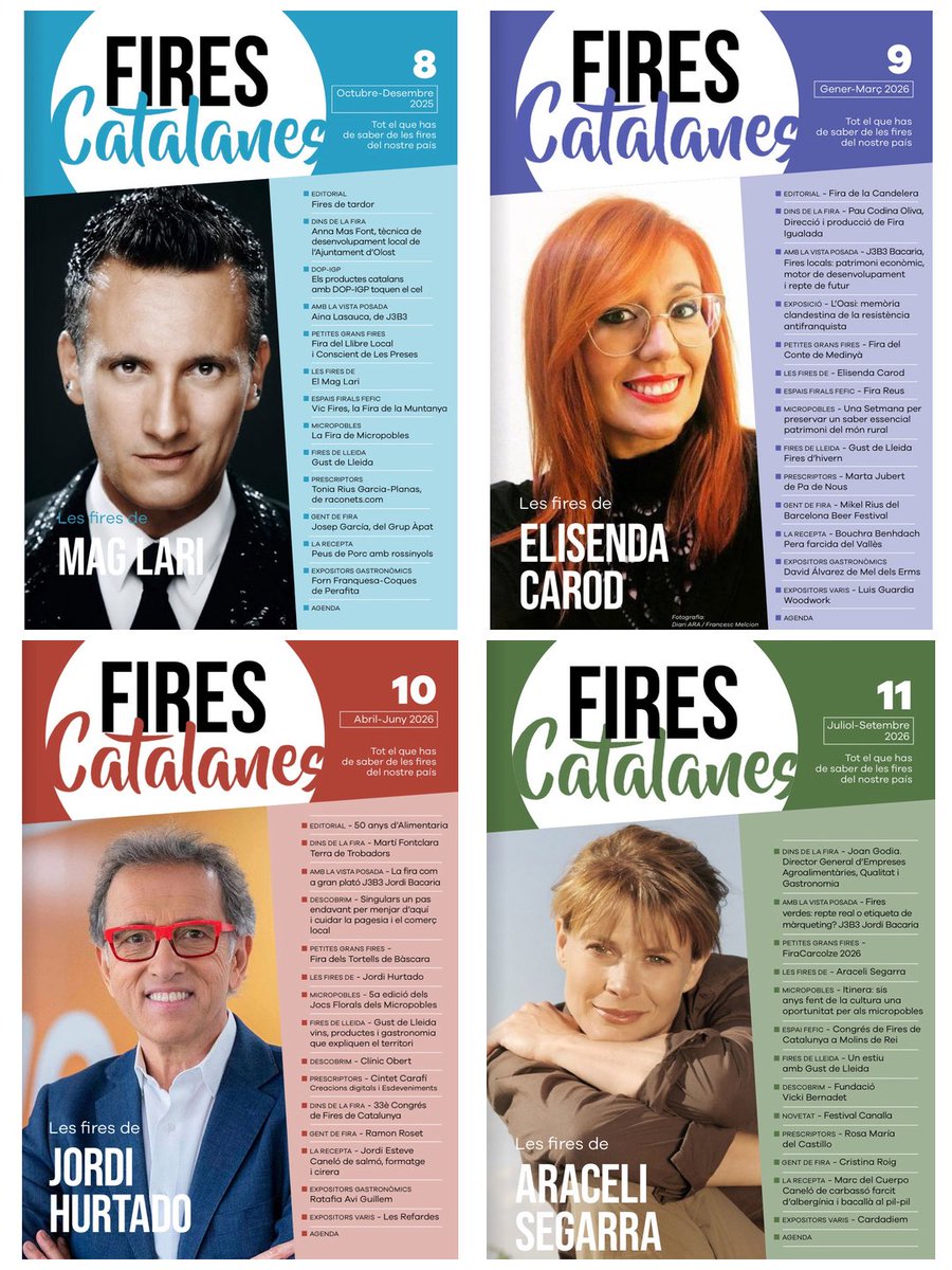 FiresCatalanes's tweet photo. 📖 Descobreix la Revista Fires Catalanes!

Una revista digital trimestral i GRATUÏTA amb:
🎤 Entrevistes
🔎 Reportatges
🗺️ Rutes i escapades
🍴 Gastronomia i productes locals
🎪 Fires, tradicions i cultura popular

👉 Subscriu-t’hi gratuïtament:
https://t.co/2zJh1YN5Qt https://t.co/OjBsX0xbvv