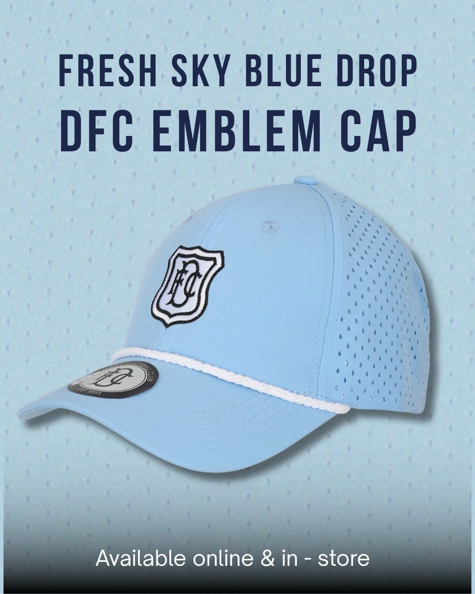 DFCDirect's tweet photo. Complete your 2026/27 away kit look. 

Fresh sky blue - the DFC Emblem Cap is the perfect finishing touch.

Available online &amp; in-store now.

👉 https://t.co/KdEC4GUaAe https://t.co/nwwK85kgso