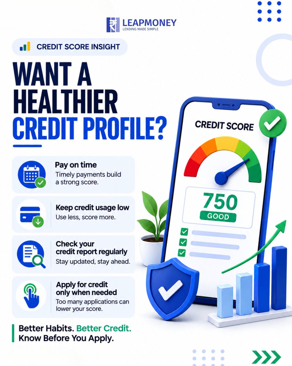 LeapMoney_'s tweet photo. Your CIBIL score isn't just a number.

Payment history, credit utilisation, credit enquiries &amp; credit history can all affect your credit profile.

Swipe through to understand how better credit habits can help you stay financially prepared.

Know Before You Apply.

#CIBILScore https://t.co/pAu3yk7tvU