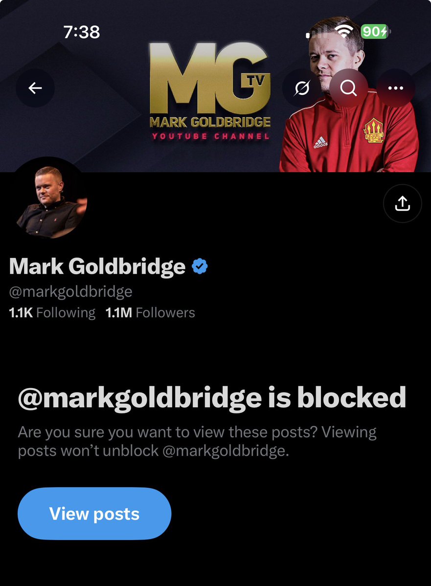 djprophet's tweet photo. Finally blocked Mark Goldbridge.
My Manchester United experience has improved by 100% already.
The constant negativity, outrage farming and finding a problem with literally EVERYTHING United does is exhausting.
Football is supposed to be enjoyable.
#MUFC #BlockMarkGoldbridge https://t.co/LVhFaQ7NNG