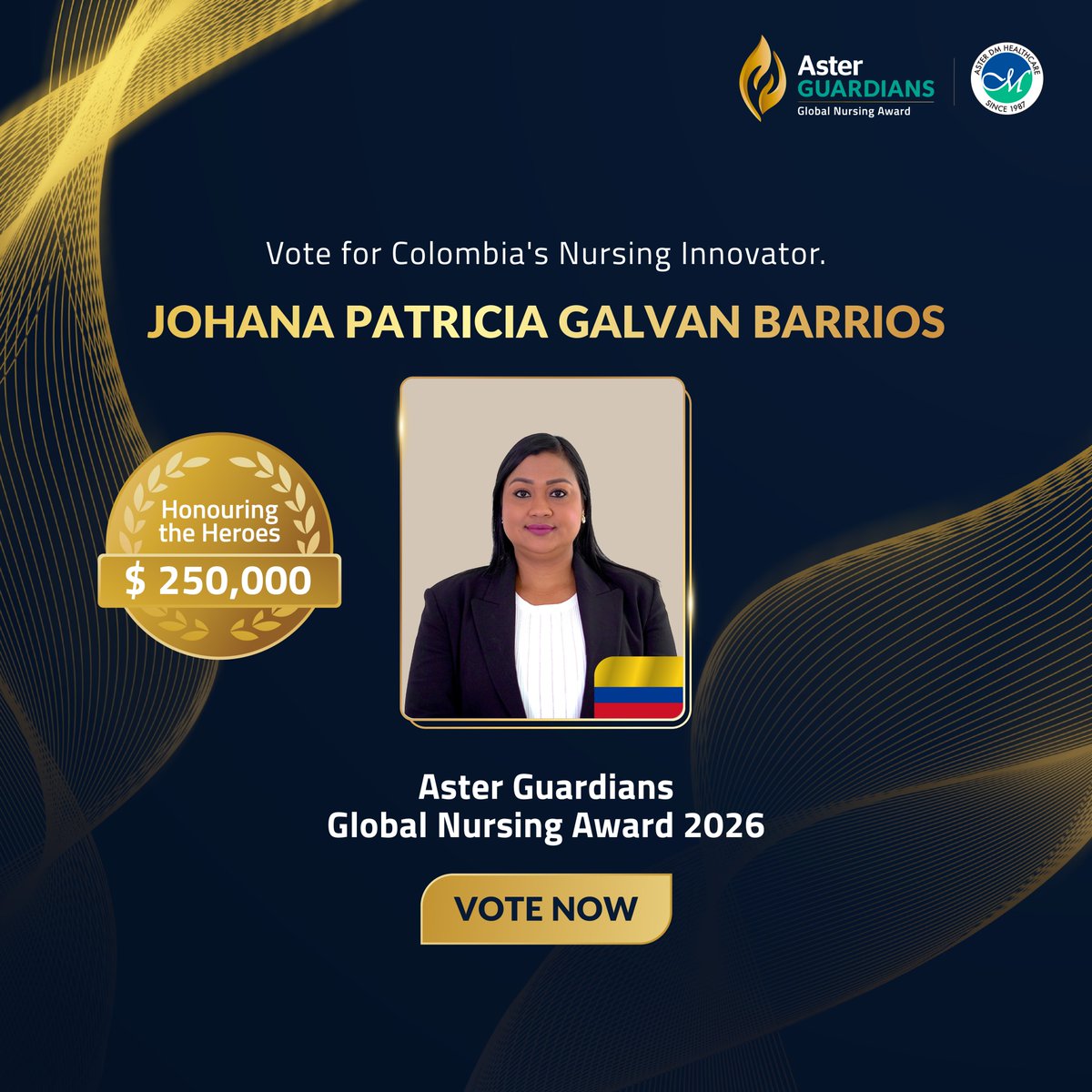 AsterGuardians's tweet photo. The future of healthcare is being shaped by those willing to reimagine it.
Johana Galvan Barrios is bringing AI and virtual reality into nursing, developing a VR intervention that improved diabetes treatment adherence while reducing healthcare costs by 38%.
Her work shows how innovation can be translated into better care.

Vote for Johana Patricia Galvan Barrios and support her journey.
Vote now: https://t.co/5kH6LTOBOS