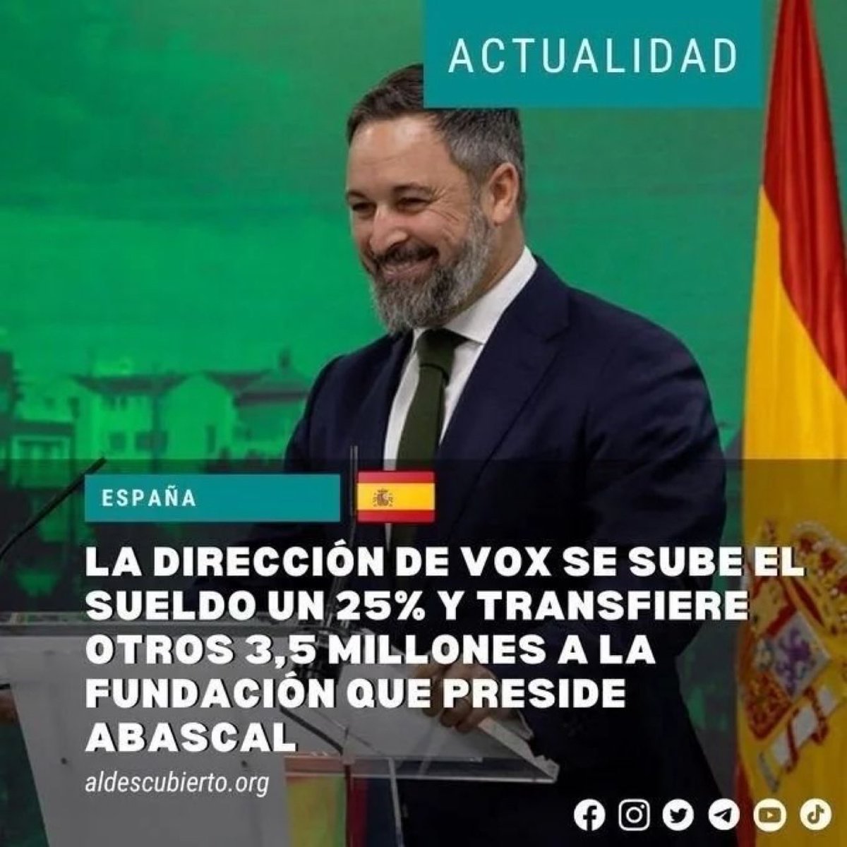 Vallearj's tweet photo. El “patriota” al que solo le importa LA PASTA, ese es @Santi_ABASCAL 
Es ALÉRGICO AL TRABAJO que se está haciendo con UN PLAN DE PENSIONES PARTICULAR que, por lo que sea, NADIE INVESTIGA…@guardiacivil @policia @fiscal_es @PoderJudicialEs 
¿Aquí no ven sospechas de nada?… https://t.co/4Nc7voCCoA