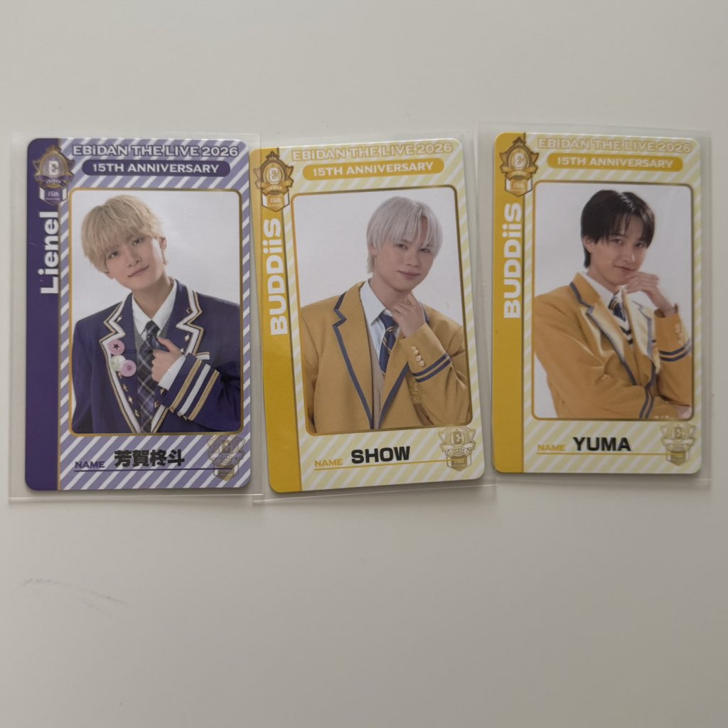 Hz0M7's tweet photo. EBiDAN THE LIVE 2026 両面トレカ 
【求】 杢代
【譲】 SHOW YUMA 芳賀

13日エビライ手渡し、郵送交換可能です。お心当たりある方はお気軽ご連絡ください。 https://t.co/PoWeASJrZ2