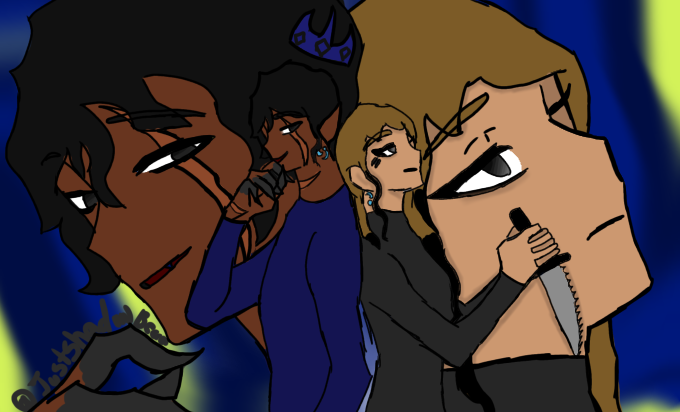 JustShadowBecca's tweet photo. I might’ve…uh did another like cover, with a base reference as well, for something I’m slowly writing. Might do some drawing scenes from the writing https://t.co/qR7TVY1B4h