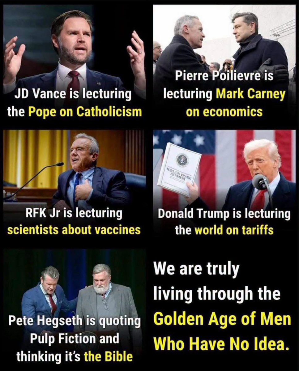 Gianl1974's tweet photo. We are truly living through the Golden Age… of Men Who Have No Idea. https://t.co/Vpj0GRJePD