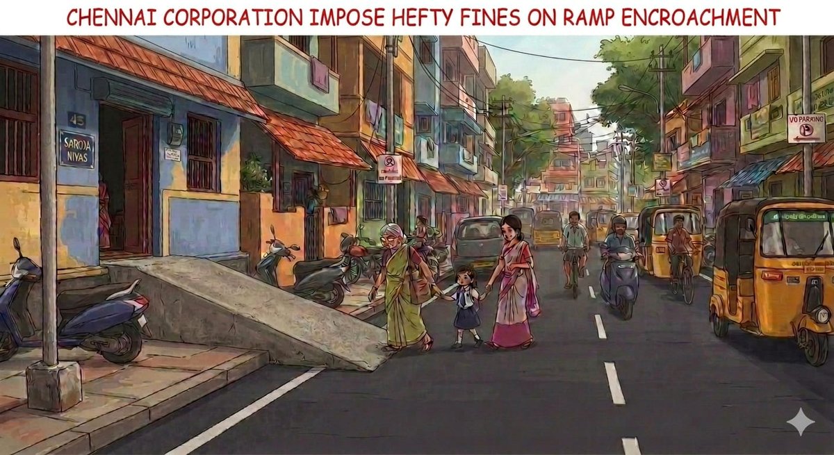manoj7a1's tweet photo. @chennaicorp Illegal ramps built by house owners in Chennai are shrinking road widths. Pedestrians are forced to walk in the middle of the road, leading to accidents and road rage fights between divers authorities to remove these dangerous encroachments immediately @chennaicorp @sameerangs https://t.co/GBDTLP3nkE