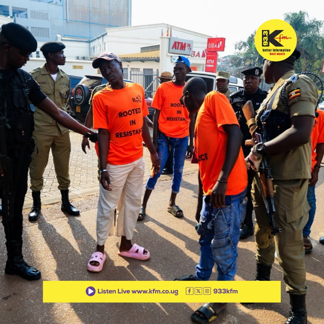 933kfm's tweet photo. Four Rooted in Resistance students have been arrested while marching to Parliament to petition for a new economic model for Uganda’s oil sector. Meanwhile, the government says the 1,443km EACOP is 91% complete, with first oil expected by year-end.

#KFMUpdates

📸 @lbrahim_kavuma https://t.co/SwFo3JYJpv