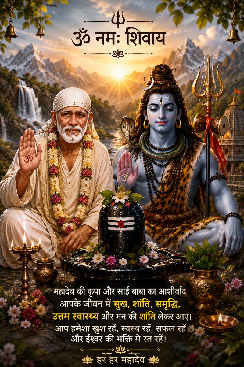 chandradubai06's tweet photo. महादेव एवं साईं बाबा का आशीर्वाद आपके सभी के जीवन में सुख, शांति, समृद्धि और उत्तम स्वास्थ्य का संचार करे
हर कठिनाई दूर हो, हर प्रार्थना स्वीकार हो और आपका जीवन शिव एवं साईं कृपा से सदैव मंगलमय बना रहे।
हर हर महादेव।ओम साईं राम
#Mahadev #HarHarMahadev #OmSaiRam
#Shirdi #Sai https://t.co/CjHvRulcnA