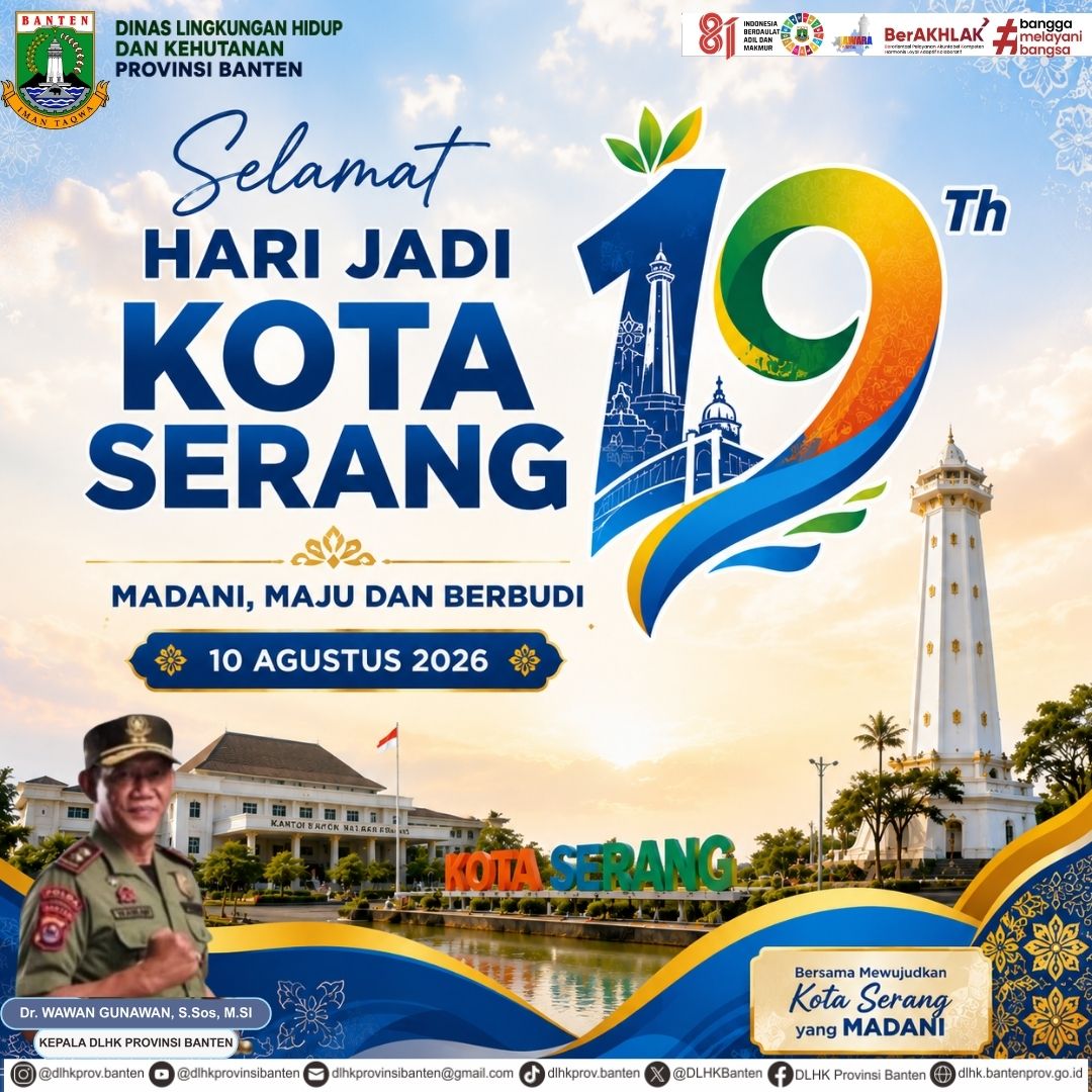 DLHKBanten's tweet photo. Selamat HUT ke-19 Kota Serang

Semoga semakin Madani, Maju, dan Berbudi, serta terus tumbuh menjadi kota yang aman, nyaman, dan berkelanjutan. 

#HUTKotaSerang #KotaSerang #DLHKBanten https://t.co/qfYOrkSY8n