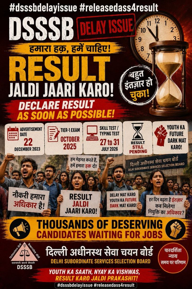 GauravP73994543's tweet photo. #dsssbdelayissue
#releasedass4result https://t.co/BoHx9cn9Nu