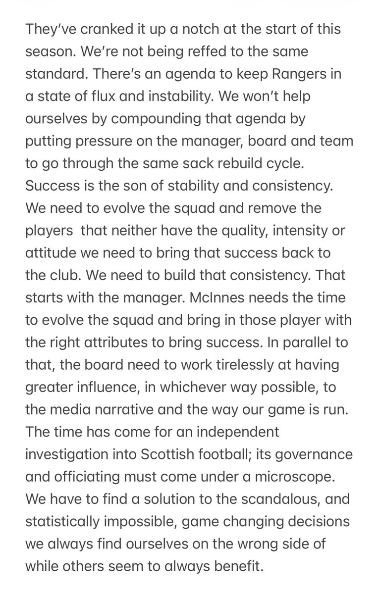 NewcoRCK's tweet photo. No knee jerk reactions from me after yesterday’s game. In the cold light of day, some afterthoughts of my own. This is the juncture the club and Scottish football finds itself at. It can’t go on. https://t.co/DtnIIrJQuR