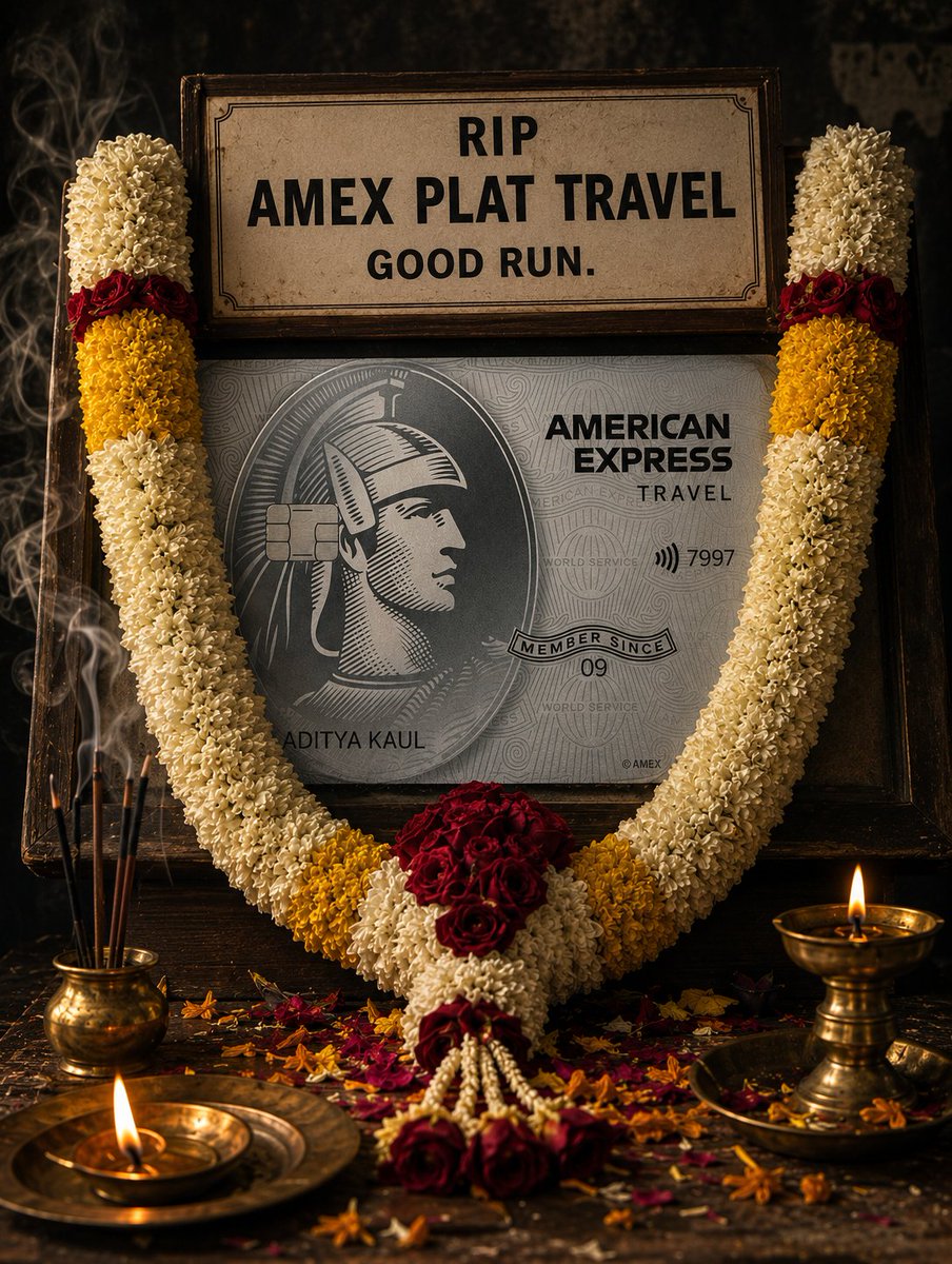 PointsPro's tweet photo. ❌ Amex Platinum Travel brutal devaluation!

Wow, just as we thought the 4L to 7L itself was bad, they want to nerf the card completely. 

From September 10th,

Let's not analyse the nitty-gritty and come straight to the point. 

Spend Rs 7L to get 10k MR points + Rs 20k Taj

Plus Rs 5,900 as fees, which isn't waived.

Sadly can't justify it anymore.