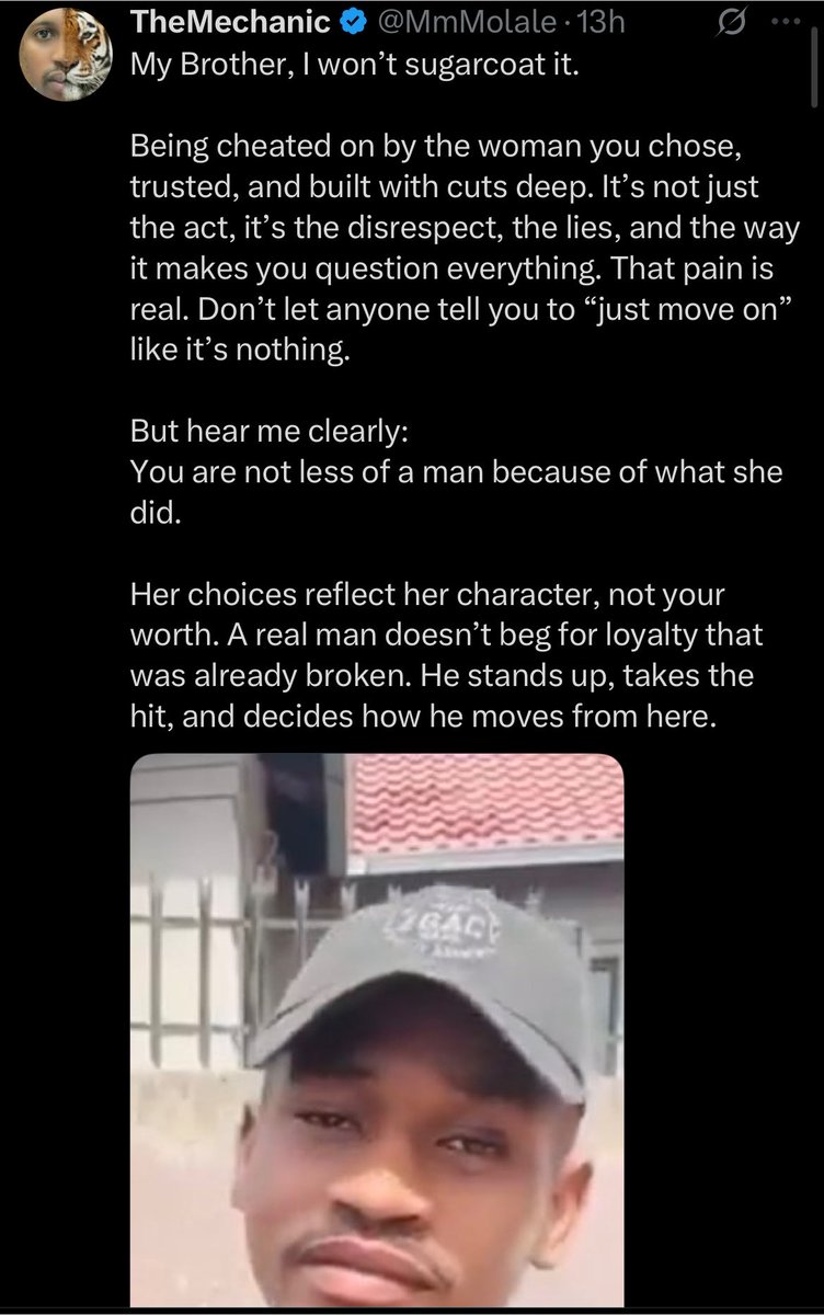 destinyzee's tweet photo. Hawu men can write think pieces about cheating? Can yall see that cheating hurts everyone? Yall have done it countless times and even normalised it as if women dont hurt. Yall said “Men cheat cause its human nature” kanjan? So women dont have hearts that bleeds pain? Cheating is not a mistake but a choice and it shows the character of that person. If you find out that your partner cheated its your choice to stay or leave