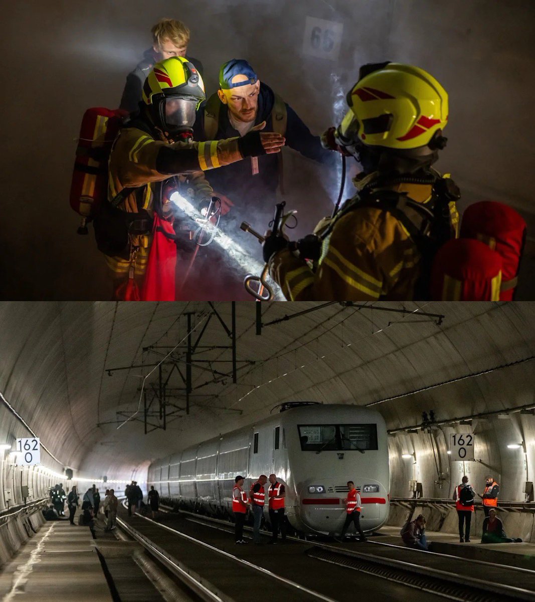 MyLordBebo's tweet photo. 🇩🇪‼️🚨 “EVERYONE WOULD BE DEAD” – GERMAN SAFETY FAIL

A large-scale catastrophe exercise was meant to demonstrate the effectiveness and coordination of German emergency services but failed spectacularly.

The exercise included:
1) An ICE high-speed train stopping in a tunnel and catching fire
2) Train staff calling emergency services
3) Emergency services sending alarms to citizens in the area and calling first responders
4) First responders arriving quickly to save the 100 partly injured passengers stuck inside

This was planned for over TWO YEARS and involving 250 emergency staff, and still the outcome was embarrassing:

1) Emergency services arrived on scene only after TWO HOURS.

The train driver issued the emergency call on time, but railway control took 30 minutes to pass it on. Another 30 minutes passed before it reached the fire brigade, with further delays occurred after that as they were not ready

2) Warning messages via the Nina and Katwarn apps failed to reach all users in the area. The expensive European software failed as well.

Result: “The final opponent in the tunnel is the time,” said Marc Stielow, fire director at the Thuringian Ministry of the Interior.

“If this were real, everyone would be dead long ago,” emergency services operatives added.

-> Two years of planning and millions of euros later … spectacular fail, 2 hours until fire brigades come to rescue burning people … too late.

Germany 2026
