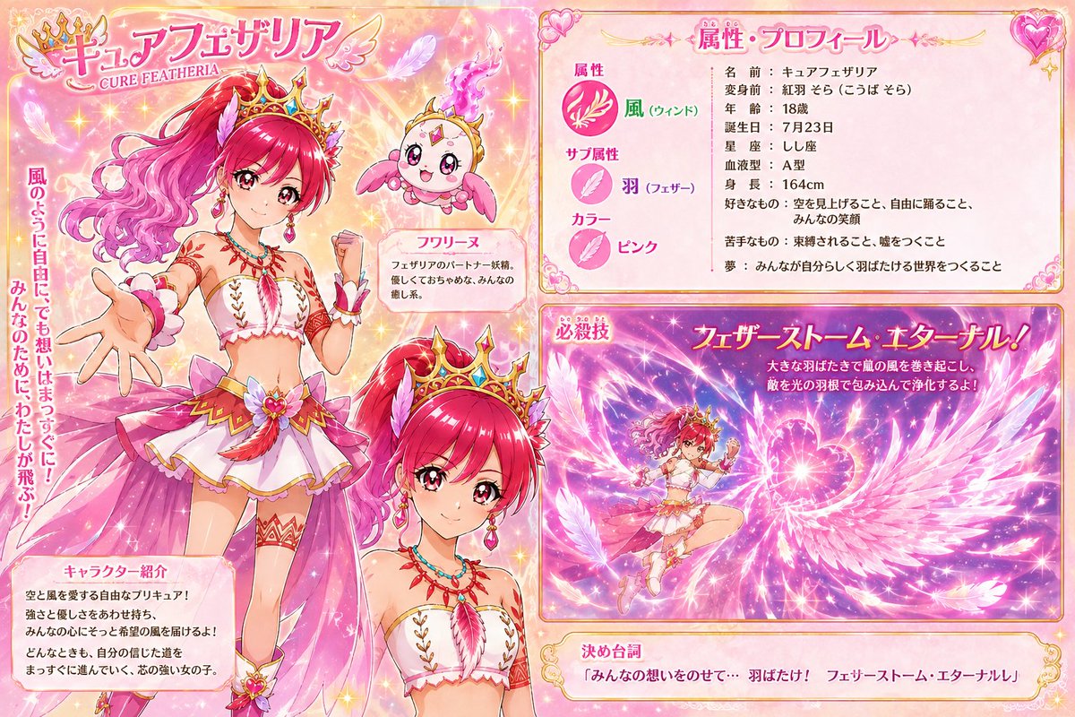odesuke0413's tweet photo. #MHwilds
#モンハンワイルズ
#モンハン

どーもキュアフェザリアです
18歳です（プリキュア勢にしては歳いってないかしら...） https://t.co/G2kKM1Xbjc