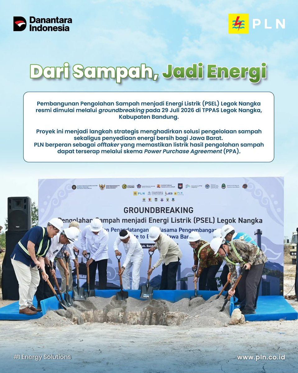 electrizen_blk's tweet photo. Melalui PSEL Legok Nangka di Jawa Barat, hingga 2.131 ton sampah per hari akan diolah menjadi listrik berkapasitas 40,79 MW dengan potensi produksi 310 GWh per tahun. 

 #PLNUntukSemua #PLNUntukIndonesia #PLNUIDSulselrabar https://t.co/Hj6u14w5aZ