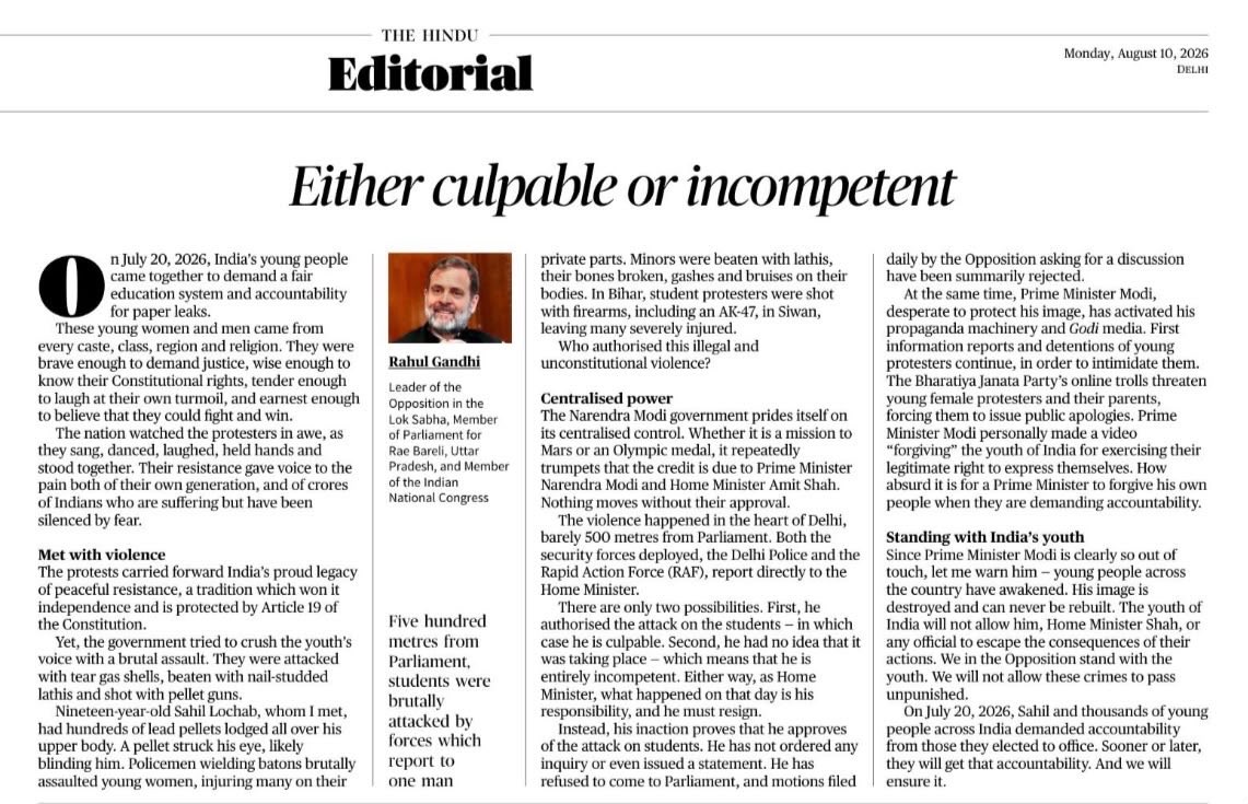 rashadikmal's tweet photo. Short, Simple, Yet Powerful!

Read, an Op-ed by LoP @RahulGandhi https://t.co/GpTktAuydA