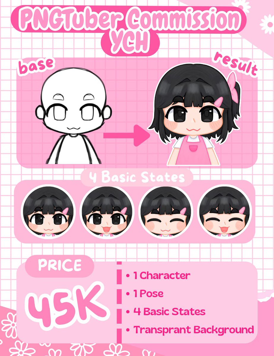 Ryuki0213's tweet photo. PNGtuber YCH COMMISSION OPEN!

Turn your OC into a cute little PNGtuber! Starting from 45K — includes 4 basic expressions.

Extra expressions are also available.

DM me for commission info!

#pngtuber #artcommission #artmootsㅤ #opencommission #commission https://t.co/C9equEsBYu