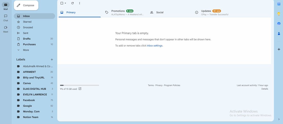 NnekaPeter001's tweet photo. Your inbox is either making you money or making you stressed.
Just managed an inbox from *389 emails โ Inbox Zero*.
Inbox Zero isnโt about โempty.โ
Itโs about having a SYSTEM.
VA services available ๐
#VirtualAssistant #InboxZero #AdminSupport #OpenToWork https://t.co/eKsYAttSJV