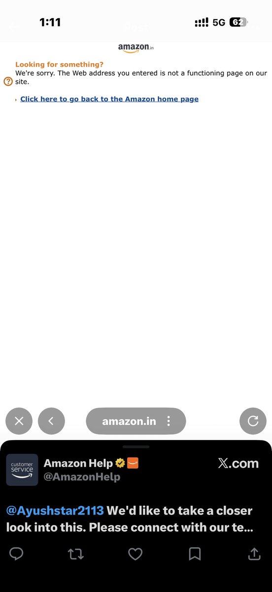 Ayushstar2113's tweet photo. @AmazonHelp @amazonIN Your link isnt even working @ amazon @amazon IN https://t.co/l5ekPxneia