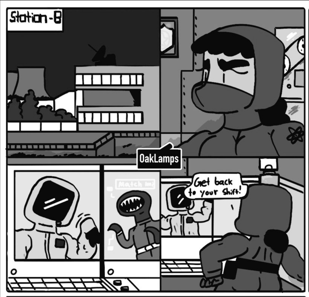 OakLamps's tweet photo. Atomic Abby ⚛️ mini comic panel 1/6, other panels are available on my  Instagram account. https://t.co/qZQ2UeYxZo