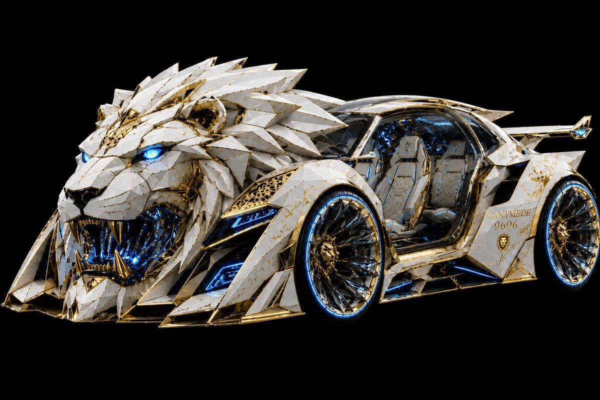 LUMINOVA1111's tweet photo. GANYMEDE 9696 — The White Lion 🦁
Born beyond Earth, built with the spirit of a lion.
A futuristic machine created for the frozen world of Ganymede.
https://t.co/dBIvVjh3Qg�
#NFTArt #DigitalArt #SciFiArt #CarArt #FutureCar #OpenSea #PolygonNFT #GANYMEDE9696 #LUMINOVA https://t.co/L9B2g8p2W4