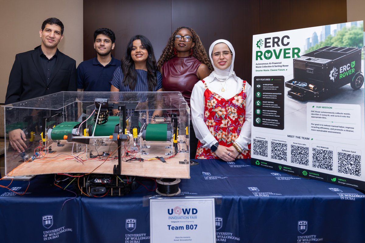 UOWD's tweet photo. The UOWD Engineering Innovation Fair 2026 showcased student projects across robotics, renewable energy, sustainability, healthcare, smart systems and applied engineering. 
Read the full story:  
https://t.co/XbwJamR7LZ 

#UOWD #Engineering https://t.co/n5AslrpyI2