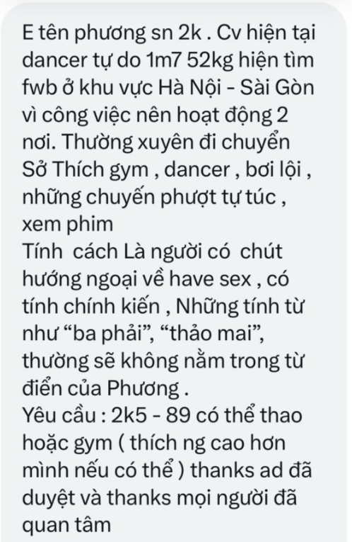 Henhodiii's tweet photo. Phương - 2k tìm fwb khu vực Hà Nội và Sài Gòn https://t.co/NimeaD9l9s